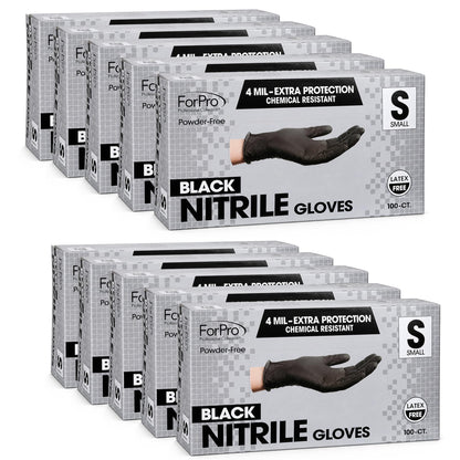 ForPro Disposable Nitrile Gloves, Chemical Resistant, Powder-Free, Latex-Free, Non-Sterile, Food Safe, 4 Mil