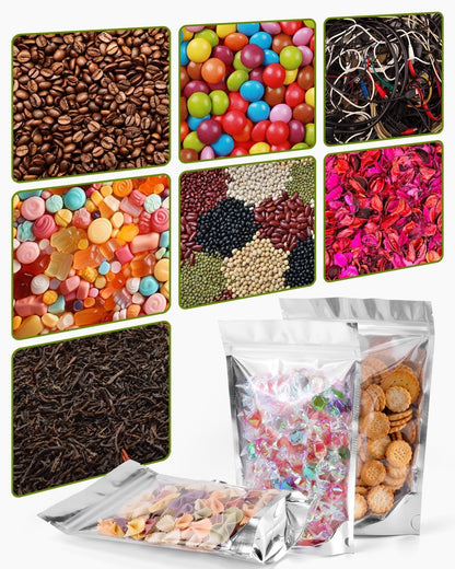 200 Pcs 5"x8" Mylar Bags for Food Storage (7.5 Mil)