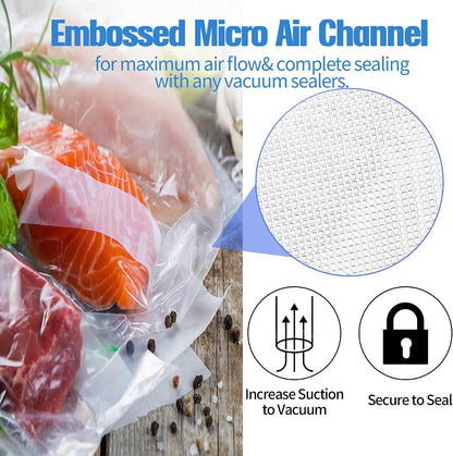 AENTGIU 200 Precut Vacuum Sealer Bags For Food, 8x12 Inch Thick BPA-Free