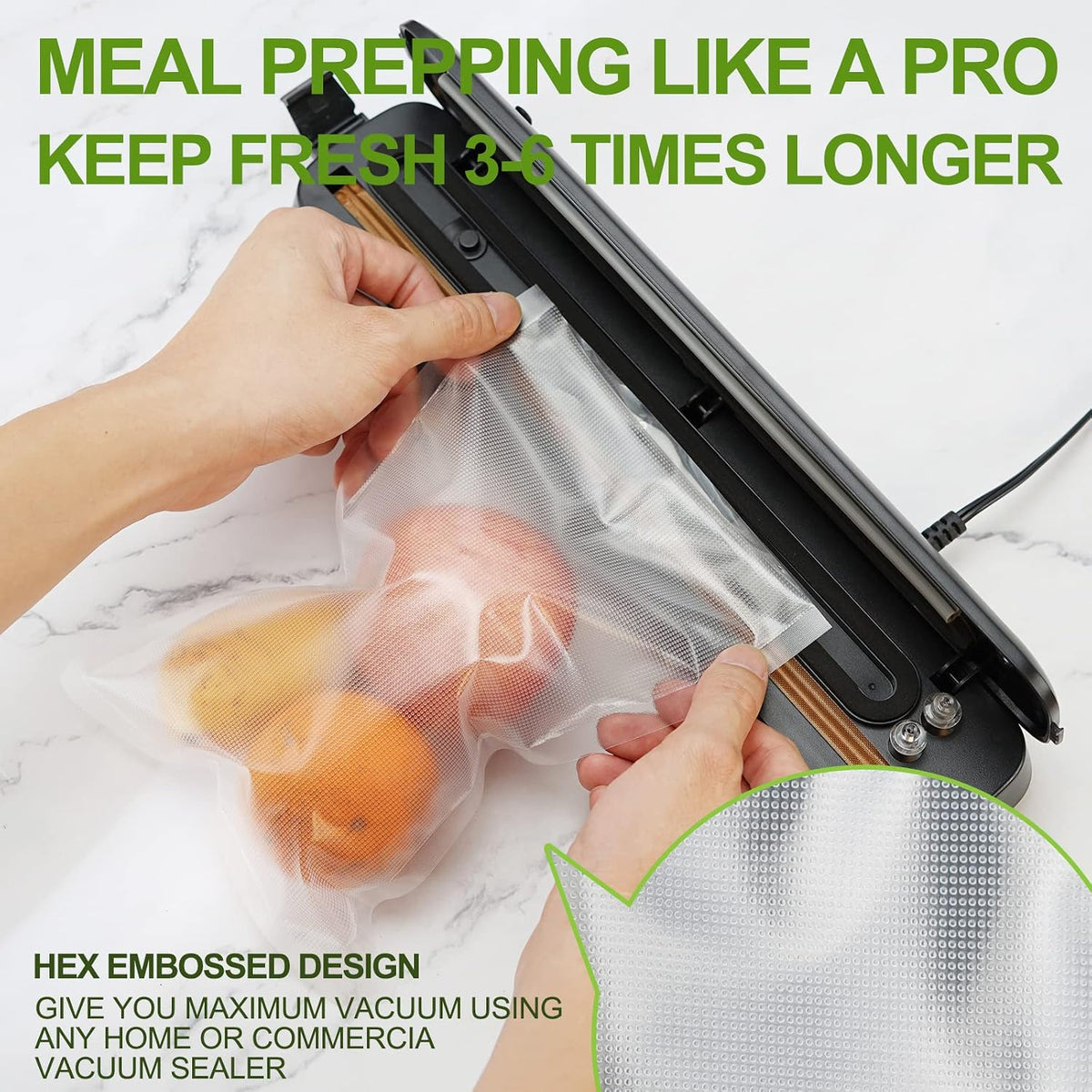 W&Y Vacuum Sealer Bags 6x10 Inch Pint 100 Count -Pre-Separated
