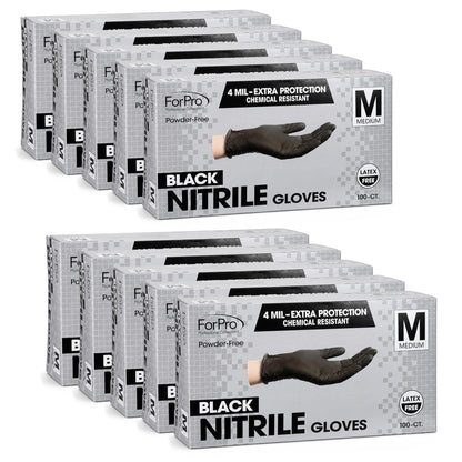 ForPro Disposable Nitrile Gloves, Chemical Resistant, Powder-Free, Latex-Free, Non-Sterile, Food Safe, 4 Mil