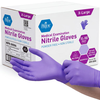 MedPride Powder-Free Nitrile Exam Gloves, X-Large (Pack of 100)