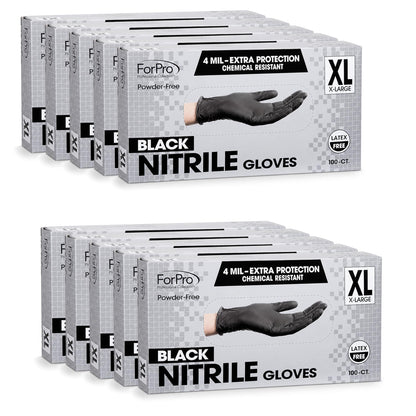 ForPro Disposable Nitrile Gloves, Chemical Resistant, Powder-Free, Latex-Free, Non-Sterile, Food Safe, 4 Mil