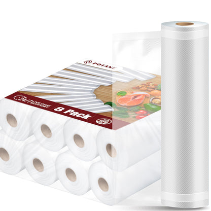 POTANE 6 Pack 11"x20'(3Rolls) and 8"x20' (3Rolls)Thickened Vacuum Sealer Bags , Smell-Proof, Puncture Prevention, Heavy duty for POTANE, Food Saver, Great for Vacuum storage,Meal Prep or Sous Vide