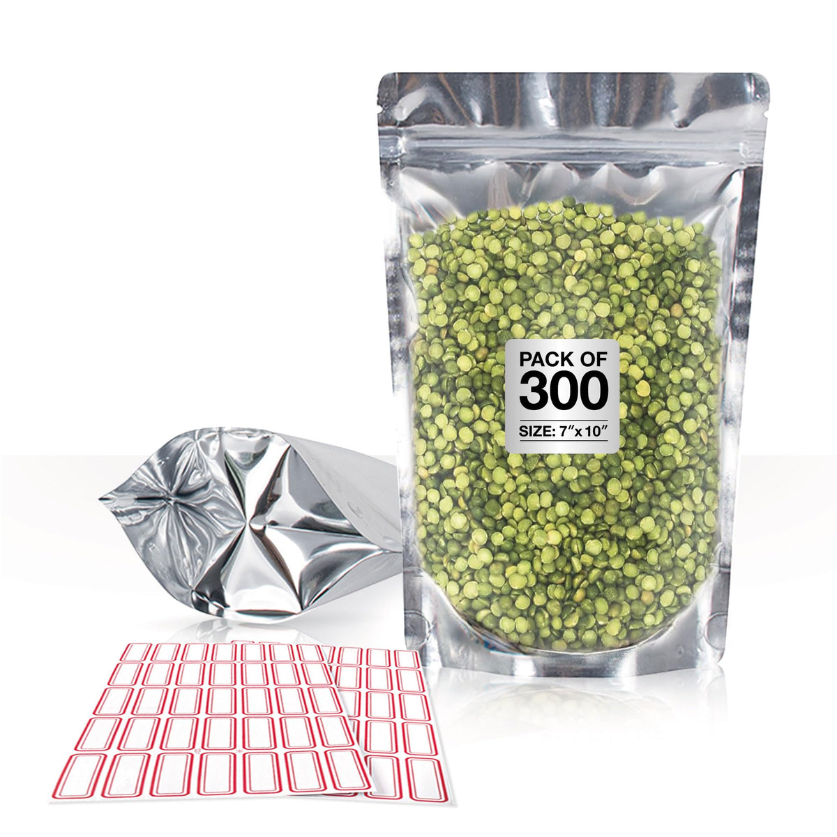 5x8 Mylar Bags for Food Storage - Pack Of 100-7.5mil Thickness