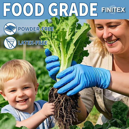 FINITEX Blue Disposable Nitrile Exam Gloves 200PCS/BOX 3.5mil Food
