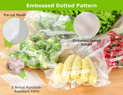 Bonsenkitchen Vacuum Sealer Bags, 150 Count, BPA Free, Food Storage
