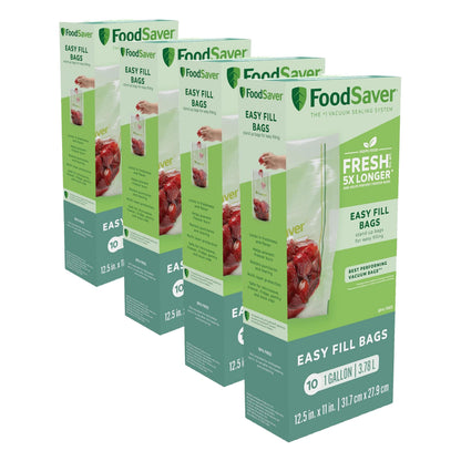 FoodSaver Quart Pre-Cut Vacuum Seal Bags, Easy Use Vacuum Storage Bags, Align to Seal and Tear to Open Vacuum Sealer Storage Bags, 43 Pack