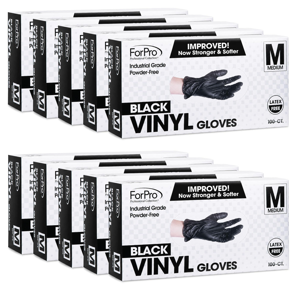ForPro Disposable Vinyl Gloves, 3.9 Mil, Powder & Latex-Free, Food Safe