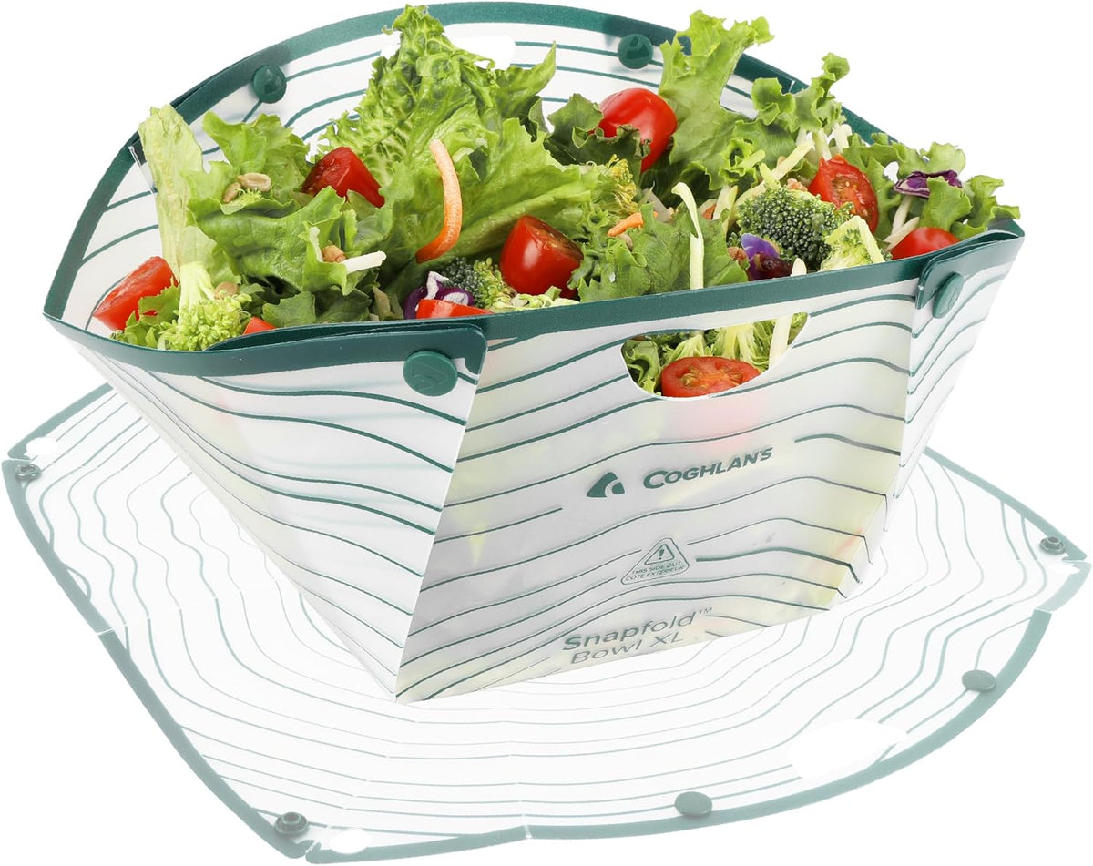 Coghlan's Snapfold XL Collapsible Bowl – BPA-Free, Heat-Resistant Camping Food Prep Bowl with Measurement Scale – Lightweight & Leakproof for Backpacking, Hiking, Outdoor Cooking