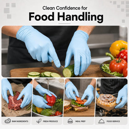ForPro Disposable Nitrile Gloves, Chemical Resistant, Powder-Free, Latex-Free, Non-Sterile, Food Safe, 4 Mil