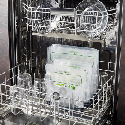 FoodSaver Reusable Quart Vacuum Zipper Bags, 10 Count, BPA-Free, Microwave Safe, Leakproof